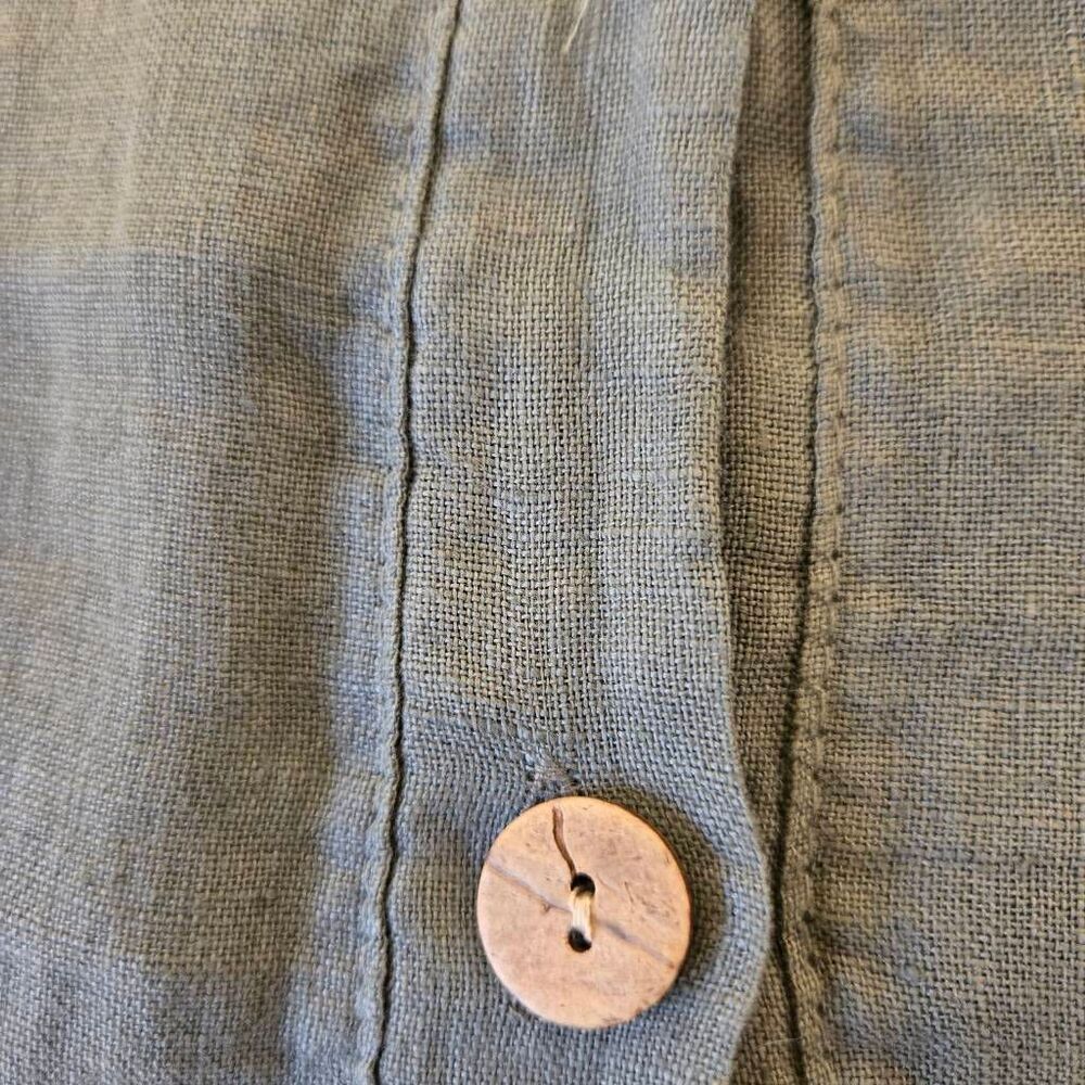 Womens 100% Linen Tiered Button Front Made in Italy Dress Large - Picture 6 of 9